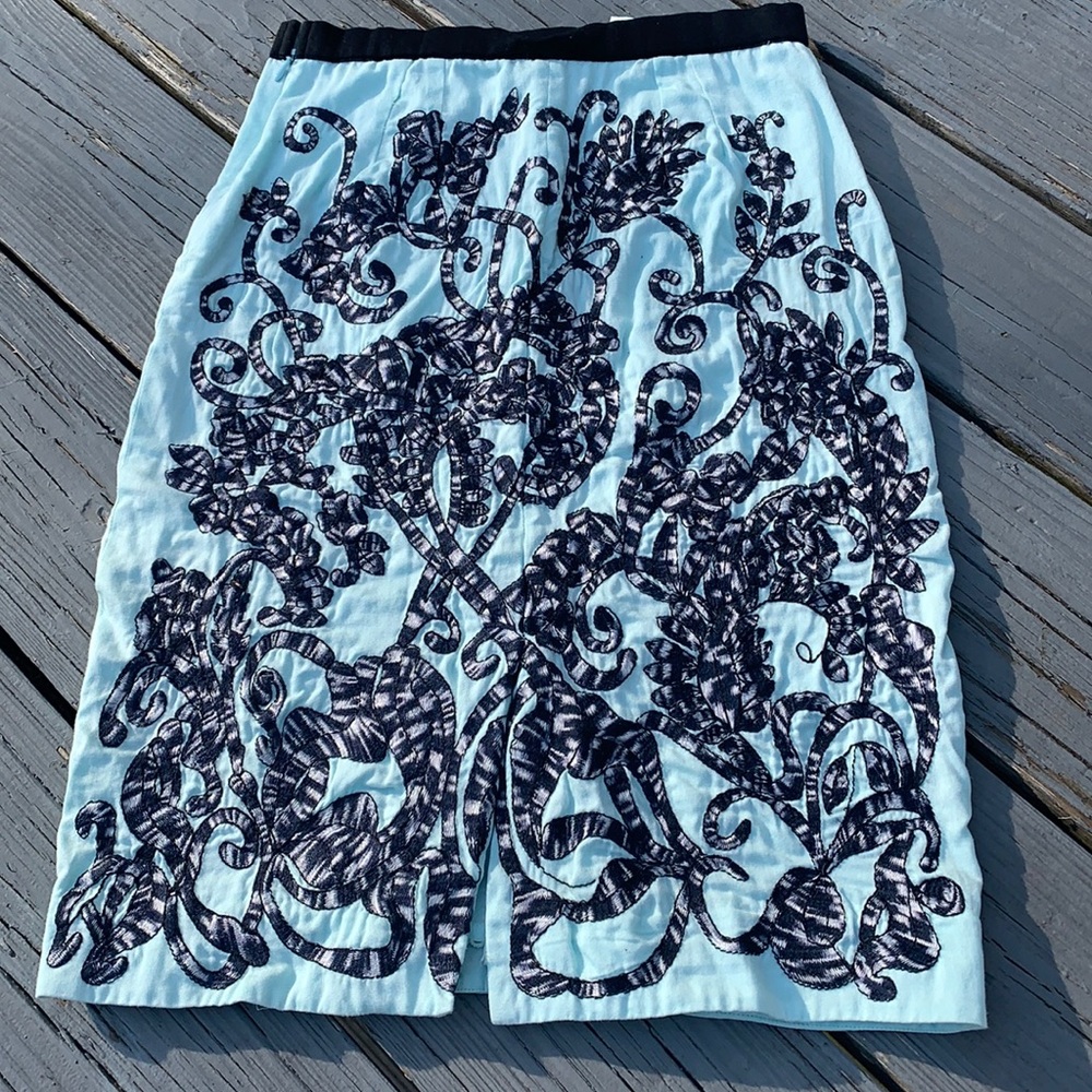 Lace Fable skirt monlenette soeures Anthropologie pastel blue Size 2 XS